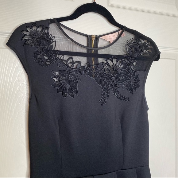 Ted Baker Dolli Dress in Black Size 2 - Picture 3 of 11